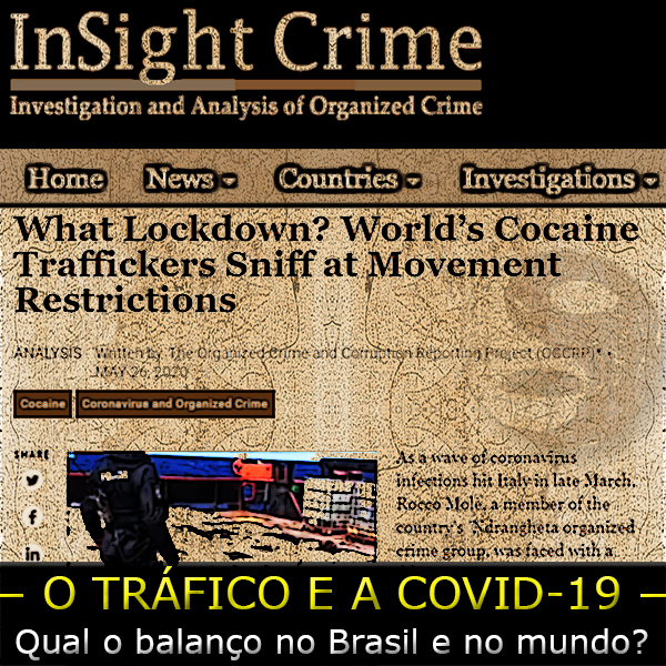 arte sobre print do site do insight crime